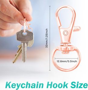 PCS Premium Swivel <b>Snap</b> <b>Hooks</b> With Key Rings Metal Lanyard Keychain <b>Hooks</b> Lobster Clasps For Key Jewelry DIY Crafts Rose Gold In - Product Image 4