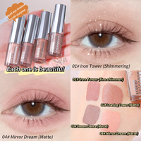 Fard à paupières liquide à paillettes, marque privée, faible saturation, tons terreux chatoyants, multicolores, haute pigmentation, waterproof, pour carnations claires