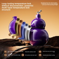 Tendance 2026 : Gourde isotherme unique en acier inoxydable réutilisable de 520 ml en forme de gourde avec paille