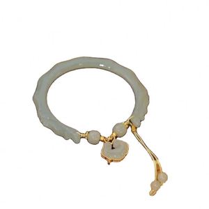 Brazalete Ruyi de Imitación de Jade Hetian con Color Degradado, Estilo Chino Retro Simple, Colgante con Amuleto Ruyi, Pulsera Vintage - Product Image 1