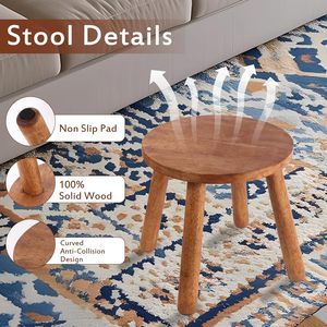 <span class=keywords><strong>Tabouret</strong></span> confortable en <span class=keywords><strong>bois</strong></span> massif de 11,8 pouces de hauteur, support pour plantes, meuble moderne et simple pour la cuisine, la salle de bain, le salon, la chambre à coucher - Product Image 4