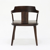 Nouvelle chaise de salle à manger en bois massif de style chinois, avec accoudoirs en bois et assise rembourrée en tissu, pour la maison, l'hôtel et le restaurant