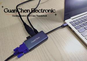 MARCH EXPO USB C HUB 4 in 1 Docking Station tipo C Dock con due Video uscita VGA HDTV PD100W e USB-A per computer portatile telefono PC - Product Image 2