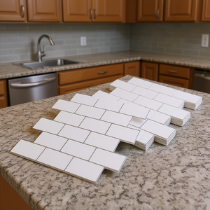 Azulejos Autoadhesivos para Pared, 12 x 12 x 0.78 Pulgadas, Color Sólido, Estilo Metro, para Cocina, Baño, Revestimiento, Azulejos de Interior con Aspecto de Azulejo - Product Image 2
