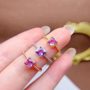Offre Spéciale marocain 925 argent naturel améthyste filles nouveau Design promesse luxe femmes Anime anneaux - Product Image 3