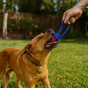 Giocattolo per Animali Domestici Yommy in Corda Intrecciata, Multicolore, Cotone, 23 Cm, Gioco Interattivo per Cani - Product Image 4