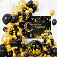 Nouvel ensemble de ballons en aluminium pour festival du Moyen-Orient - Décorations étoiles et lune pour décorations festives