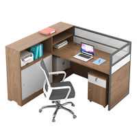 XTBGZ-037 de bureau moderne en forme de l ensemble de mobilier de bureau avec bureau du personnel et table de travail en panneau de mélamine durable