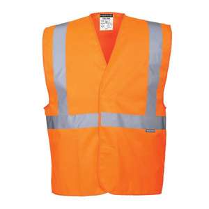 PORTWEST - C472ORRS/M Gilet orange haute visibilité à une bande et à bretelles-EAN 5036108141685 HI-VIS WORKWEAR - Product Image 1