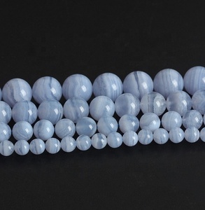 Perles Rondes en Calcédoine Naturelle, <span class=keywords><strong>Agate</strong></span> Blue Lace et <span class=keywords><strong>Agate</strong></span> Violette pour la Fabrication de Bijoux et la Conception Artisanale - Product Image 2
