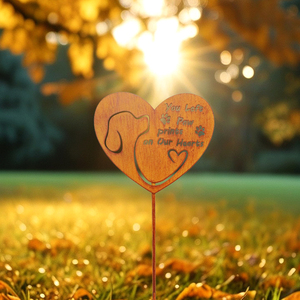 Heart Dog Shape Commemorative <strong>Plaque</strong> <strong>for</strong> <strong>Garden</strong> Decoration Iron Commemorative <strong>Plaque</strong> Plug-in <strong>for</strong> <strong>Garden</strong> Decor Metal Crafts - Product Image 2