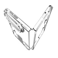Étui de protection transparent pliable pour iPhone Duo, anti-rayures, dos en PC, cadre en TPU absorbant les chocs avec support métallique