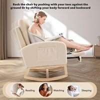 Chaise longue rembourrée avec base en bois massif, dossier haut, planeur à bascule pour le salon de maman qui allaite