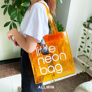 Sac de <span class=keywords><strong>plage</strong></span> personnalisé, petit fourre-tout, Transparent, en PVC, étanche, pour femmes, vente en gros - Product Image 2