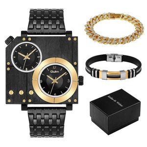 Coffrets Montre et Boîte Cadeau Oulm 5024 Montre-bracelet à quartz pour homme en acier inoxydable, bijoux de luxe dorés, montre-bracelet pour homme avec bracelet - Product Image 6