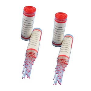 Tubos capilares de hematocrito desechables de vidrio rojo y azul con heparina para uso médico de laboratorio, 75 mm de longitud - Product Image 4