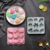 Moules drôles en silicone 3D pour feuilles de citrouille et pommes de pin, outils sans BPA pour gâteaux, cheesecakes, bougies et décorations de fête