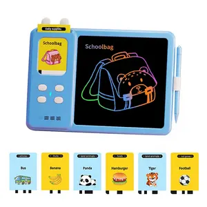 Talking flash cards doodle board speech therapy learning toys lcd writing tablet with card reader educational toys for kids