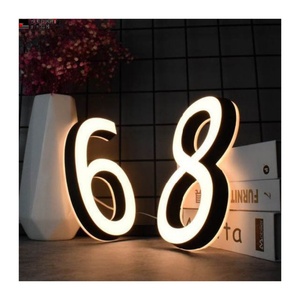 Stainless Steel Outdoor House Number Light Waterproof Home Hotel Door House <b>Illuminated</b> Led Backlit Residential Numbers Sign - Product Image 1