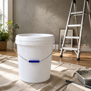 Conteneur en plastique rond scellé personnalisé OEM en gros avec poignée pour l'emballage de peinture, approvisionnement en gros - Product Image 1