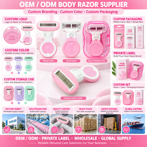 Rasoio per <span class=keywords><strong>il</strong></span> corpo da donna a 5 lame per gambe, ascelle <span class=keywords><strong>e</strong></span> zona bikini con custodia, rasoio manuale. - Product Image 6