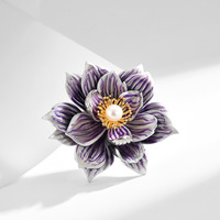 Broche en émail de luxe haut de gamme XILIANGFEIZI avec fleur et perle naturelle, vente en gros d'usine