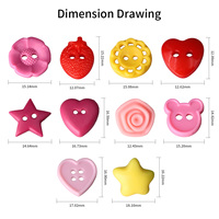 Gran oferta de fábrica, respetuoso con el medio ambiente, forma personalizada, colores personalizados, 2 agujeros, botón de resina de dibujos animados, botones para niños