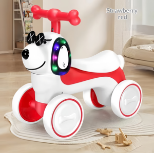 Patinete de Equilibrio de Cuatro Ruedas sin Pedales para Bebés y Niños, Estilo Cachorro, con Música y Luces, Juguete Deslizante de Plástico, Hebei - Product Image 1