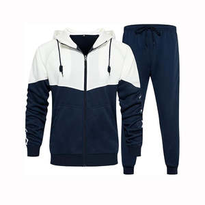 Prix de gros Ensembles de sweat-shirts patchwork pour hommes - Tendance mode personnalisée, grammage lourd, haute qualité - Product Image 1