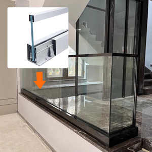 Bandes lumineuses <span class=keywords><strong>LED</strong></span> intégrées, rampes en verre sans cadre, garde-corps d'escalier en profilé aluminium. Service de personnalisation disponible. - Product Image 1