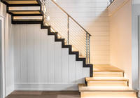 Escalier intérieur moderne CBMmart, norme australienne/canadienne, avec marches en bois