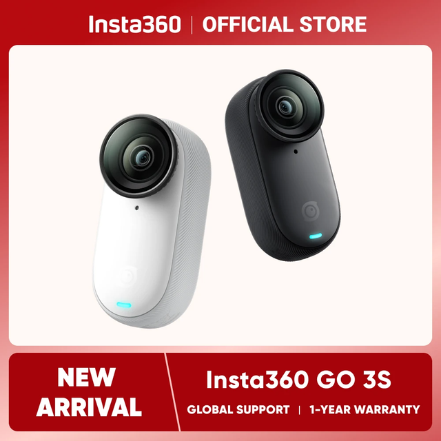 Insta360-Camara De Accion GO 3S Tiny 4K, Color Blanco Y Negro, 39g, 64G, 128G, Bateria De 1270mAh,  Impermeable, FlowState, GO3S