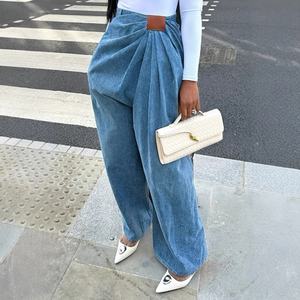 YLN8693 2026 Nuevos Jeans de Mezclilla de Cintura Alta y Corte Holgado para Mujer, Estilo Urbano, con Pierna Ancha y Caída - Product Image 1