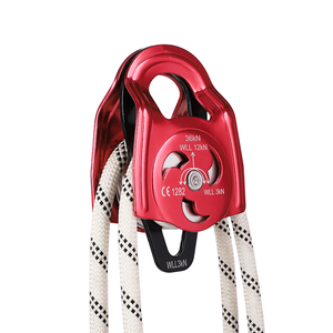 Di alta qualità scalata in alluminio doppio puleggia con piastra di salvataggio puleggia 36kN rosso puleggia singola puleggia doppia - Product Image 2
