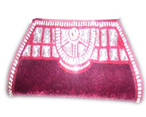 Store Handcrafted Velvet Embroidered Clutch <b>Purse</b> for Women Return Gift Favor up to 1L Capacity Flap Closure - Product Image 1