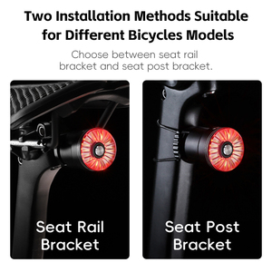 WEST BIKING Aluminiumlegierung Wiederaufladbares Smartes LED Fahrrad Rücklicht Radfahren Nacht Outdoor Blinkendes Warnlicht Zubehör - Product Image 4