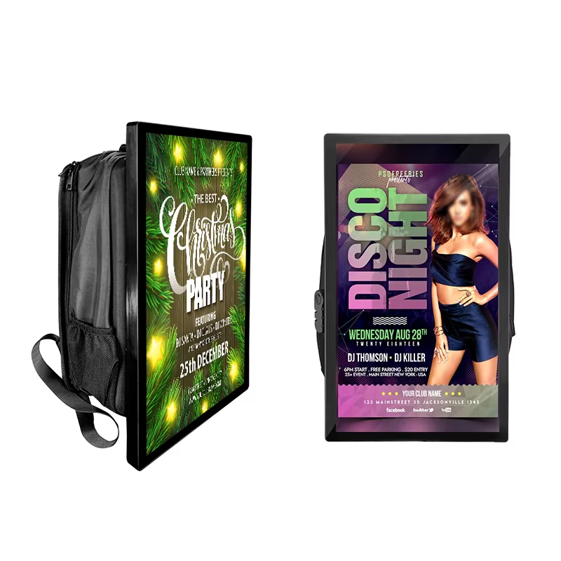 27"/32" LCD Billboard Backpack – Portable Digital Ad Display & Laptop Bag