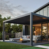 Pergola motorisée en aluminium à lamelles orientables, toit à lames électriques, couverture de terrasse pour jardin, patio et balcon - Écologique