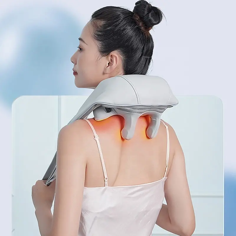 Massaggiatore per il collo con impastamento 5D potente massaggiatore per la schiena della spalla del collo senza fili Mini massaggiatore per trapezio N5 con riscaldamento in grafene