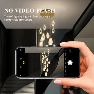 Nouvelle liste : Luminaire suspendu moderne <span class=keywords><strong>de</strong></span> luxe pour hôtel, en acrylique doré, long, pour escalier, à LED - Product Image 2