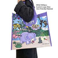 Sac de courses en PP tissé, imprimé sur mesure, résistant, imperméable, réutilisable, pliable, écologique, pour supermarché, sac fourre-tout en vrac