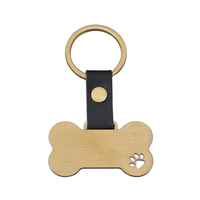 Porte-clés Ywyougang en forme de patte d'animal avec sangle en cuir, étiquette d'identification personnalisée pour animaux de compagnie, porte-clés en acier inoxydable pour chiens, cadeau pour les amoureux des animaux