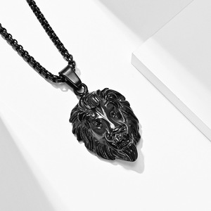 Lion Head <b>Titanium</b> Steel Pendant Unisex Necklace Gift Jewelry Fashion Charm - Product Image 4