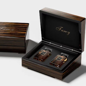 Scatola di lusso personalizzata in legno di profumo, legno di noce di faggio, serigrafia intagliata al Laser, adatta per imballaggi regalo avanzati - Product Image 1