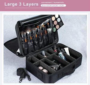 <b>Professional</b> Travel Cosmetic <b>Makeup</b> Bag <b>Case</b> Organizer With Compartments - Product Image 3