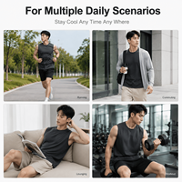 Camiseta sin mangas para hombre, 220G, mezcla de lyocell refrescante, para gimnasio, fitness, correr, entrenamiento, deportes de verano, chaleco deportivo para actividades al aire libre.