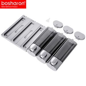 3 Chamber Wall Mounted Hotel Push Shower Gel Shampoing Hair Body Distributeur de savon en plastique ABS Distributeur manuel de liquide Savon liquide - Product Image 2