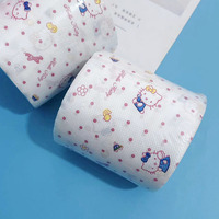Rouleaux de papier toilette imprimés en gros, doux, 3 plis, en pâte de bois vierge, motif dessin animé, pour usage domestique et quotidien des étudiants