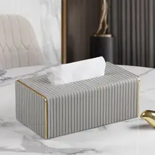 MAVOBO 2022 New Arrival Elegant Tissue Box Home Bedroom Use Italy Stripe Paper Tissue Box Custom Logo Tissue Paper Box Cover