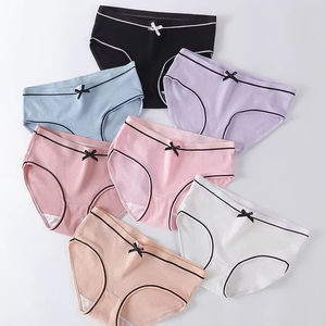 Toptan dişli orta bel kadın külot renkli genç kız sevimli iç çamaşırı yay külot günlük olgun kız külot - Product Image 1